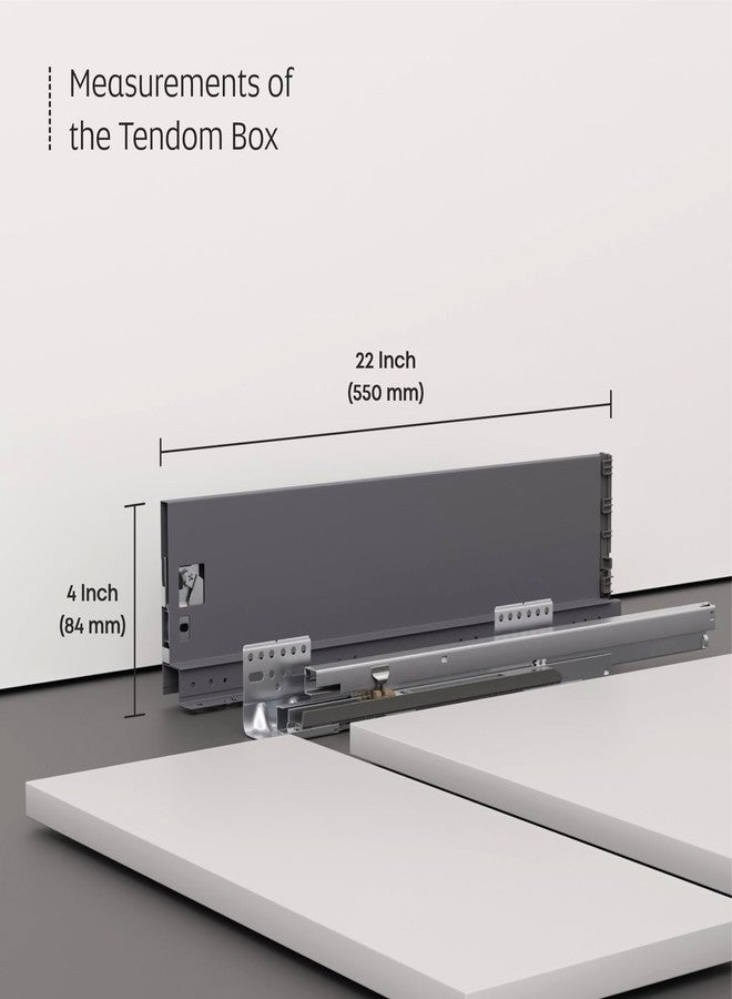 LAPO صندوق أدراج مزدوج من لابو للمطبخ، صندوق أدراج مزدوج بإغلاق ناعم للمطابخ المعيارية، سلة مزدوجة - سعة التحميل 45 كجم (550 مم / 22 بوصة - الارتفاع - 4 بوصات) (رمادي) - Image 5